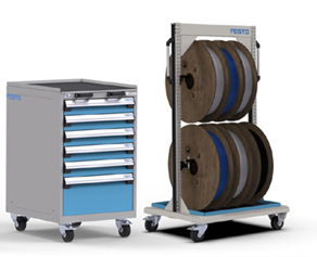 Festo-fitting-cart-tubing-roll